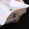 Bolsa de embalagem de jóias de plástico branco com furo de caçador auto selagem zíper bolsa para alimentos
