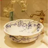 Europa Vintage Style Ceramic Art Basin Gootstenen Counter Top Wash Badkamer Vessel ijdelheden badkamer keramische wastafels goed aantal