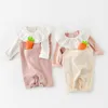 Primavera outono criança bebê macacão meninos macacões solto meninas macacão cor sólida crianças romper outfit 0-24m 210413