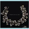 Bijoux de cheveux Jewelryhair Clips Barrettes À La Main De Mariée Cristal Strass Pièce Femmes Simulé Perle Diy Prix De Mariage Diadème Couronne Ma