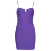 Women Sexy Designer Purple Bandage Dress Ladies Evening Celebrity Mini Night Club Party Vestido 210527