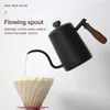 600ml Stainless Steel Coffee Pot Hand Long Mouth Thin Mouth Pot Commercial Gooseneck Drip Tea Pot Household Kitchen Accessories 210408