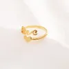 18 K fijne solide gevulde gouden ring hartvormige schattige liefde woord kunst vrouw vrouwelijke verklaring verlovingsfeest sieraden mode