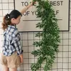 5Pcs 1.7 M Meters Artificial Willow Leaf Plant Vine Flower Material for Garden Wedding Background Wall Outdoor Hanging Decoration Plants Rattan