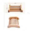 Curved Shape Bathroom Beech Wood Soap Holder Dish