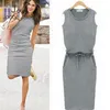 Jocoo Jolee Ladies Casual Party Dress New Summer Dress Dress Donne tasche senza maniche con matita a nastro Mini Dress Beach Wear 210409