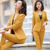 Kvinnors kostymer Blazers Women Work Pant Ol 2 Piece Sets Business Professional Casual Clothes Slim Byxor Suit Two-Piece Set High Quality