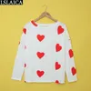 Two-piece Heart-shaped Printing Home Service 2 Piece Sets Womens Outfits Split Pajamas Slim Fashion Two 210515