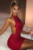 Hot Selling Sexy Party Outfits Female Halter Backless Sheath Two-Piece Women's Short Skirt Set Multi Colors Matching Sets