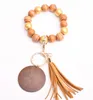 Chaveiro de madeira colorido chaveiro moda personalizada tassel pulseira chave chave para mulheres 17 cores