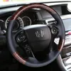 For Honda 8th-9th Generation Accord elysion Odyssey DIY custom leather imitation peach wood car interior steering wheel cover