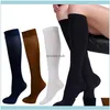 Athletic As Sports & Outdoors Outdoor Anti-Fatigue Knee High Stockings Compression Support Sport Exercise Women Socks Drop Delivery 2021 Gsz