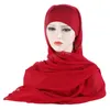 Islamic One Piece Convenient Turban Cap Eid Headwear Muslim Women's Elastic With Rope Hijab Chiffon Scarf Shawls