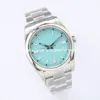 High Quality Asian Steel Band Watch 2813 Sports Automatic Mechanical Wristwatch 41mm Turquoise Blue Dial Fashion Sapphire Glass Lu2814