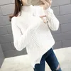 Sweter kobiety białe krótkie luźne dzianiny jesień zima koreańska moda khaki z długim rękawem sweter swetry feminina LR880 210531