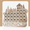 Schlitten-Adventskalender aus Holz, Countdown, Weihnachtsfeier, Dekoration, 24 Schubladen mit LED-Licht, 211018
