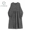 Långärmad blommigryck Vintage klänning Kvinnor Rok Mori Tjej Stilfull Elegant Holiday Boho Dresses Streetwear Vestidos Mujer 210515