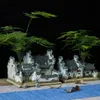 Maceta con lámpara Bonsai Decoración para cultivo de plantas verdes Balcón Micro Cerámica Escritorio Oficina Jardín Cerámica en maceta 210401