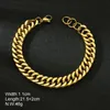 1.1cm Width Stainless Steel Cuban Link Chain Bracelet Hip Hop Style Man Woman Couples Gift Bracelets Jewelry