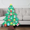 Decoraciones navideñas 1 juego DIY Árbol de fieltro Colgantes colgantes Adorno Decoración de pared de Navidad