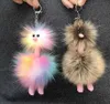 Cadeau pour enfants Boule de fourrure colorée Porte-clés Party Favor Mignon Ornements d'autruche en peluche Forme animale Sac à dos Accessoires de voiture RRD10921