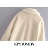 Cappotto da donna in pelliccia sintetica spessa e calda, con tasche a maniche lunghe, capispalla femminile, soprabito chic 210420