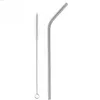 Stainless Steel Drinking Straw Straight Bent Straws for Coffee Tea Milk Durable and Reusable Metal Bend Straws with Cleaning Brush