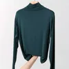 100% Bomull Långärmad Solid Turtleneck T-shirt Kvinnor Högsträcka Slim Toppar Vår Höst Skinny Basic Bottoming T-shirt Tight 210720