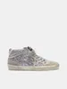 Italien Märke Mid Star Topp Höga Skor Designer Sneakers Gyllene mode Fritidssko lyx Klassisk Vit Do-gammal Dirty Man Kvinnor Silver Glitter stil