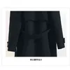 Vårkvinnor Ullblandningar Trench Coat Elegant ytterkläder Casual Loose Cardigan Kvinna Cashmere Overcoat Koreansk version 211130