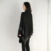 Cappotto da donna retrò Mantello Mantello femminile Maglione scialle lavorato a maglia con diamanti autunnali Temperamento manica a pipistrello allentato 210427