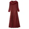 Robe Patchwork en dentelle pour femmes été grande taille a-ligne robes de longueur moyenne plissée couleur unie 2D3934 210526