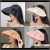 Шляпы, шарфы перчатки мода AESSORISTERSUMMER женщин пустые верхние солнцезащитный шляпа складной большой широкий Brim Caps UV защитные шляпы падение доставки 20