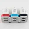 Portas USB duplas 2.1A 1A Carregador de carro de metal Adaptador de plugue colorido para iPhone Samsung Telefone inteligente