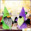 Andere feestelijke feestbenodigdheden Home Garden Halloween Decoratie Knome gezichtsloze pluche klodder ornamenten bat tomte nisse Zweedse elf dwergtafel