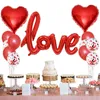 13 Pz/set Matrimonio Romantico Grande Amore Foil Balloons Cuore Palloncini San Valentino Decorazioni per Feste di Compleanno Lattice Globos Forniture 173 B3