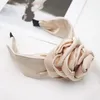 New Large Flower Bud Headbands Wide Hairbands Fashion Stain Head Band Handmade Hair Hoop Hair Accessories for Women