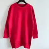 Robe pull décontractée en tricot pour femmes, couleur contrastée, manches longues, vêtements de mode d'automne, motif de lettres classique, 2021