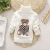 AutumnsPringWinter Unisex Casual Jumper Dos Desenhos Animados de Malha Pullover Turtleneck Quente Outerwear Kids Sweater 211104