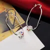 925 Silver Vintage Crystal Balls Hoop Earring för Kvinnor Mode Smycken