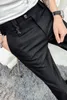 Fashion Embroidery Business Dress Pants Men Formal Office Social Suit Pants Casual Slim Fit Nightclub Party Streetwear Trousers 210527