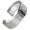 18mm 20mm 22mm 24mm Cinturino per orologio in argento Cinturino in acciaio inossidabile Cinturino di ricambio regolabile in maglia Cinturini pratici per uomo Uomo H0915