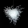 Europejska Lampa Projektant Murano Ręcznie Dmuchany Szklany Żyrandol White Shade LED Tapet Top Lighting Wedding Home Lampy 24 cale