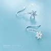 Minimalisme Swing Flocon De Neige Dangle Boucles D'oreilles pour Femmes Mode Goutte Oreille Coréenne Bijoux 925 Argent Prévenir Les Allergies 210707