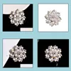 Pins, Brooches Jewelry Flower Pearl Fancy Diamond Brooch Golden Cor Pins Clothing Aessories Drop Delivery 2021 Wpf3Q