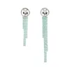 Justine Clenquet Green protein diamond mesh chain asymmetric long earclip women's Earrings Fashion Festival gift