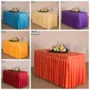 20 Colours Wedding Table Cloth Cover With Skirt Swag Ruffle Style Linen Party el Meeting Banquet Show Decoration 211103