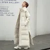 X-Long Women 's Parkas Solid Hooded 캐주얼 겨울 재킷 여성 스탠드 칼라 느슨한 면화 패딩 두꺼운 코트 숙녀 211223