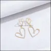 Charm Jewelrys925 Sier Needle Super Sparkle Zircon Love Earrings Feminine Style Long Fashion Japanese And Korean Simple Personality Drop Del