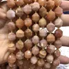 Genuine sol 10mm rosa moonstone fronted grânulos, solta gem pedra jóias grânulos, 1 de 15 "full strand